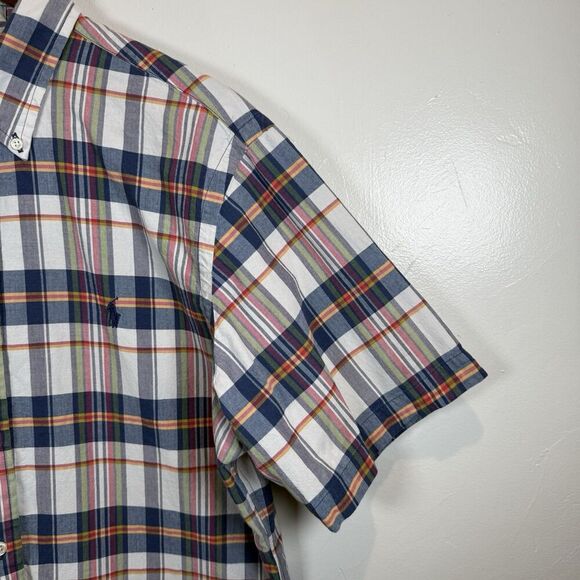 Ralph Lauren Bleeding Madras Plaid Short Sleeve Shirt Size Large - Picture 5 of 12